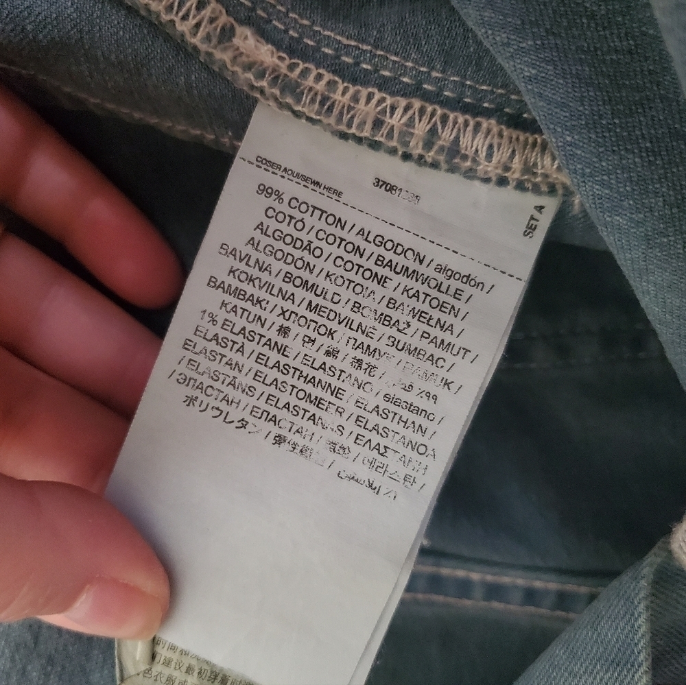Mango Wide leg raw hem Catherin Culotte Jean In Green Size 10 - Picture 6 of 7